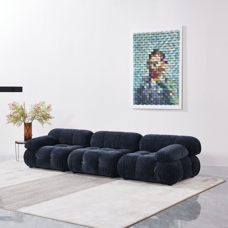 Belani 114'' Chenille Fabric Sofa