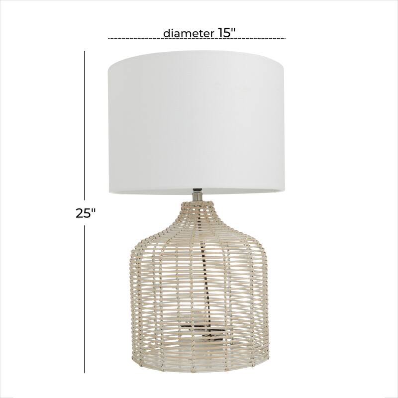 Polyester Natural Table Lamp - 15 x 15 x 25