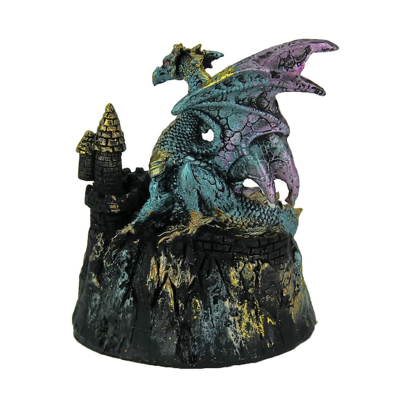 Blue Dragon Of Crystal Castle Color Changing Led Statue - 5 X 4 X 3.5 inches