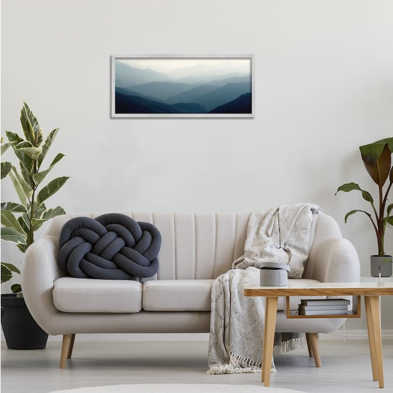 Stupell Foggy Blue Mountains Framed Giclee Art Design By Gemma Bardot