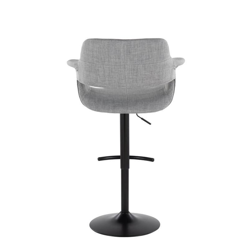 Lumisource Barstool with Swivel in Black and Charcoal, Set of 2 - 19"Lx23.5"Wx39-47.5"H