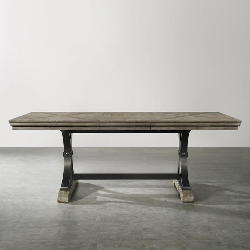Roundhill Furniture Dasher Driftwood Finish Extendable Table