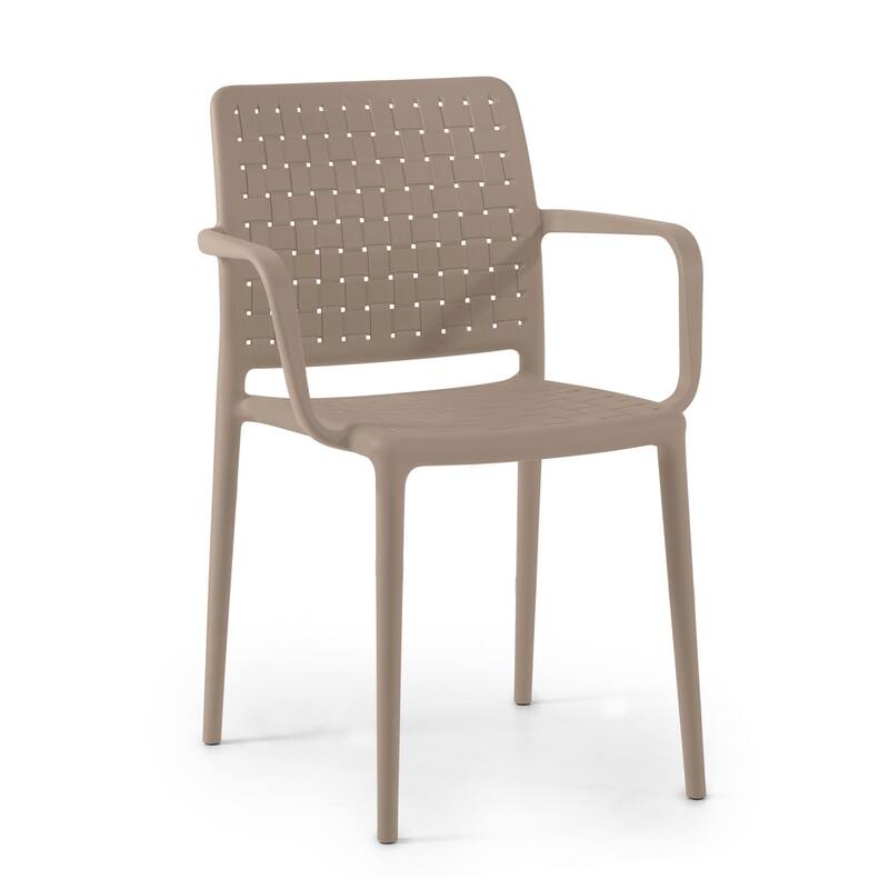 WRGHOME Modern Stacking Patio Dining Armchair Indoor/Outdoor (Set of 2) - 33.15'' H X 22.44'' W X 21.65'' D