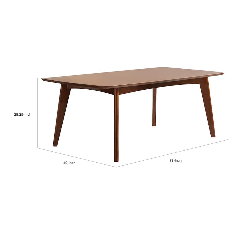 Mid-century Modern Wooden Dining Table, Dark Walnut Brown