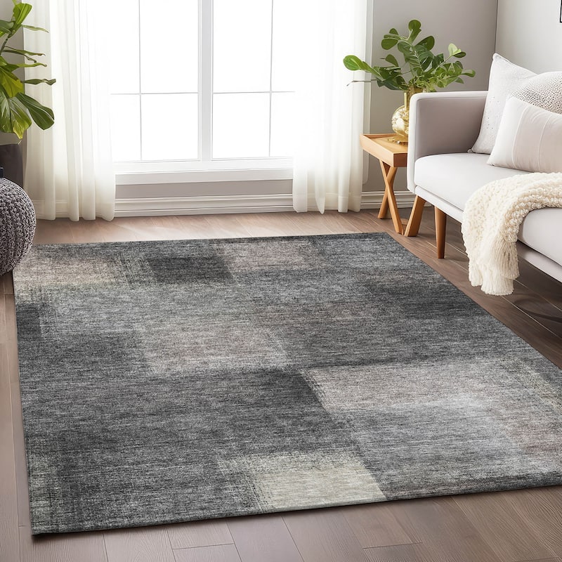 Premium Washable Super Soft Solid Ombre Mayfield Rug - Charcoal - 3' x 5' - Rectangle
