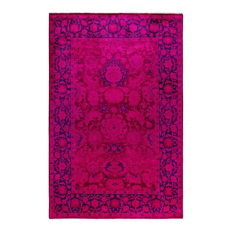 Contemporary Overdyed Wool Hand Knotted Area Rug - 4' 8" x 7' 1"