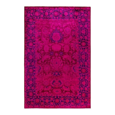 Contemporary Overdyed Wool Hand Knotted Area Rug - 4' 8" x 7' 1"