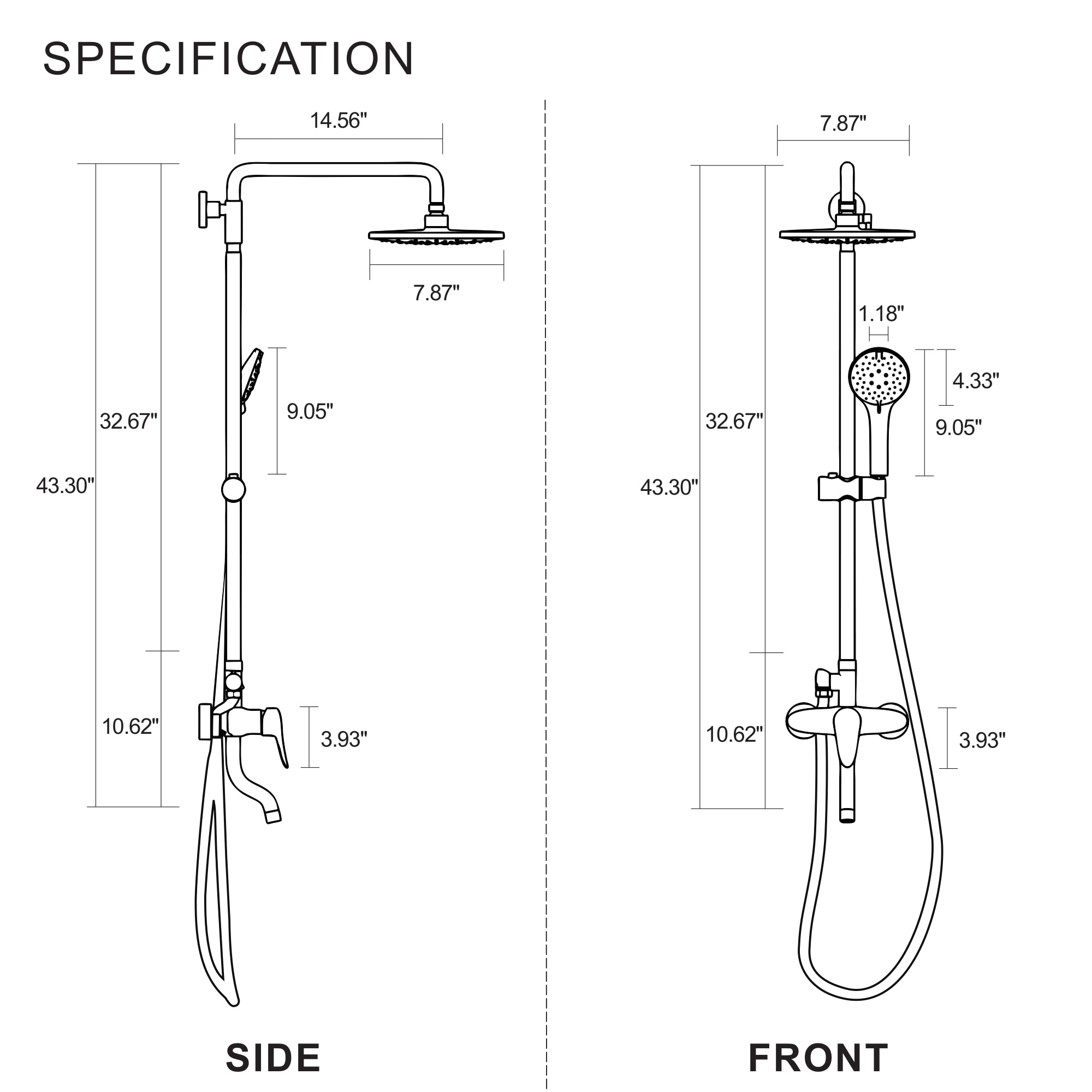 Vanityfair Shower System With 10" Rain Shower Head, 4-function Shower - View #5