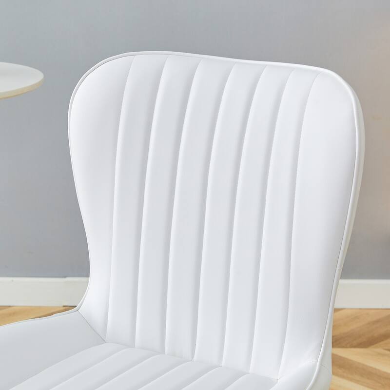 Luxury Dining Chair Set of 4, Shell-Back Upholstered Chairs with Metal Legs, Kitchen & Office High Back Side Chairs