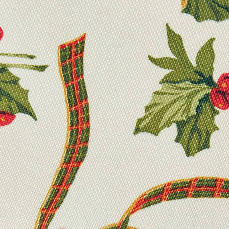 Violet Linen Holiday Seasonal Christmas Ribbons Tablecloth