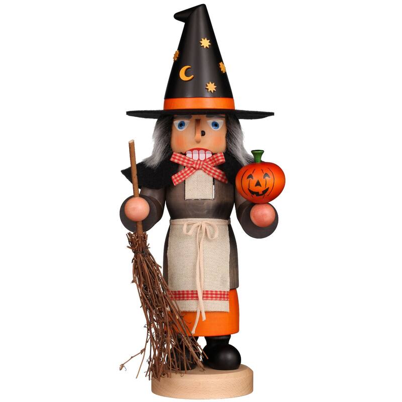 19.5" halloween witch handmade wooden nutcracker