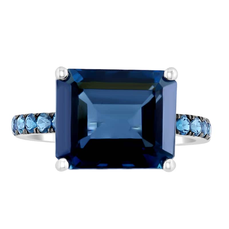 EFFY 14K Gold ,London Blue Topaz Emerald Cut Ring