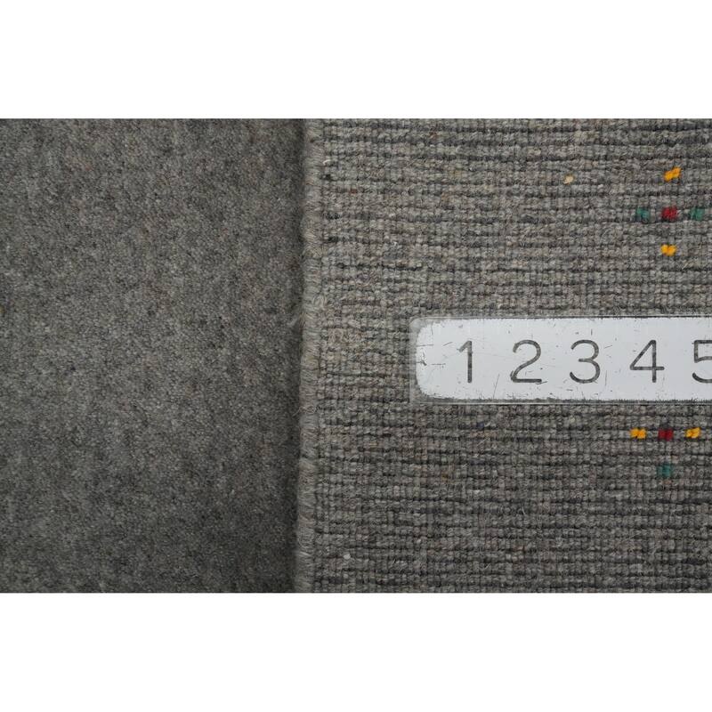 Hand Knotted Oriental 100% Wool Carpet Tribal Solid Greys & Charcoal Gabbeh Area Rug - 12' 4'' X 9' 0''