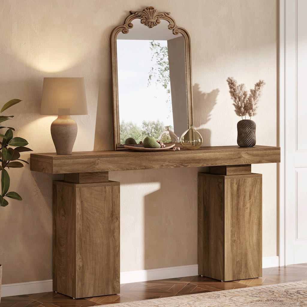 Wooden Console Table, Long Sofa & Entryway Table, Foyer Stand Entry Station for Hallway Living Room Entrance