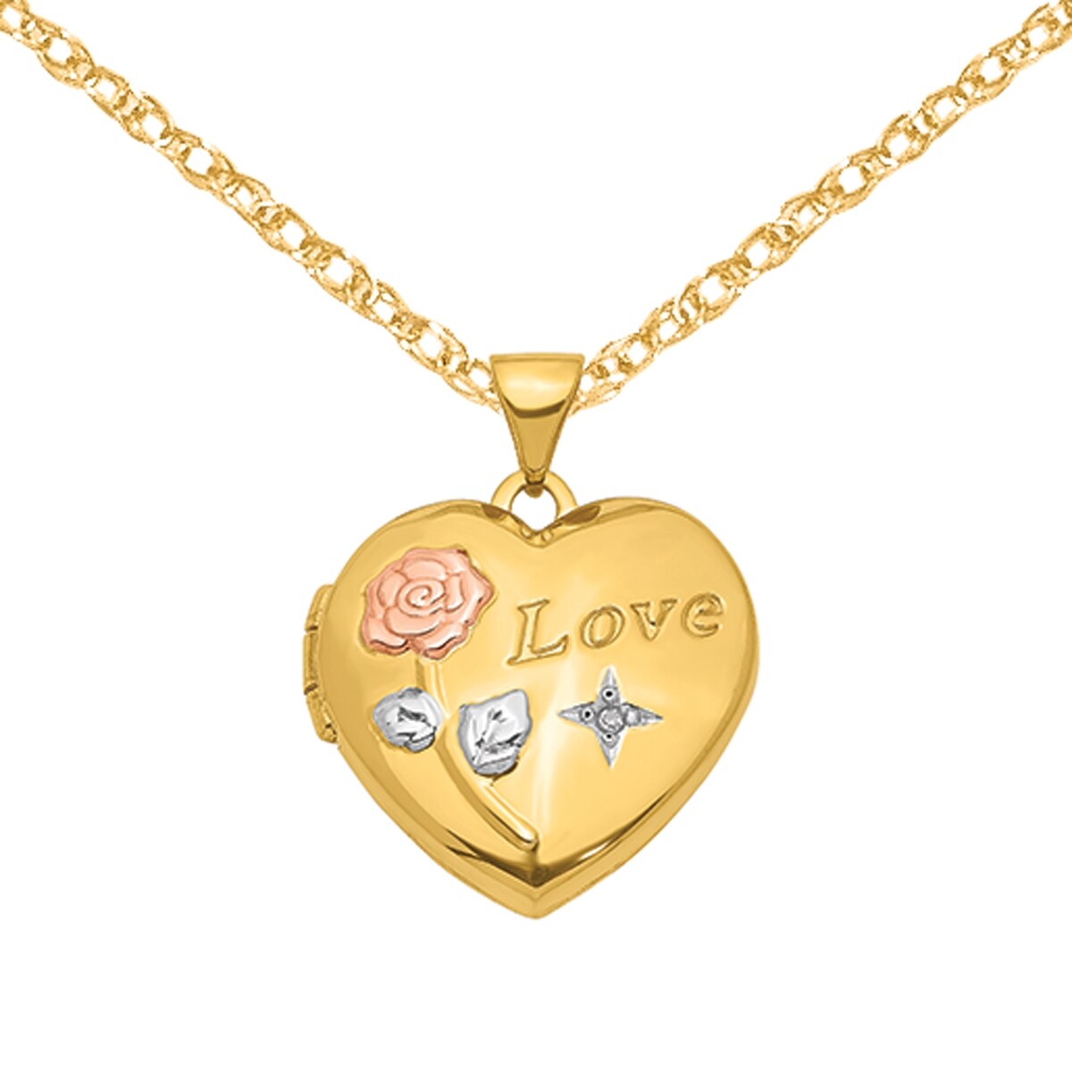 14K wWhite \u0026 Rose Rhodium .005 ct 