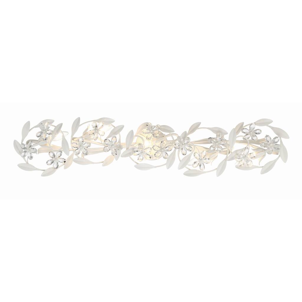 Marselle 5 Light Matte White Sconce - 42"W x 8.5"H x 6.5"D
