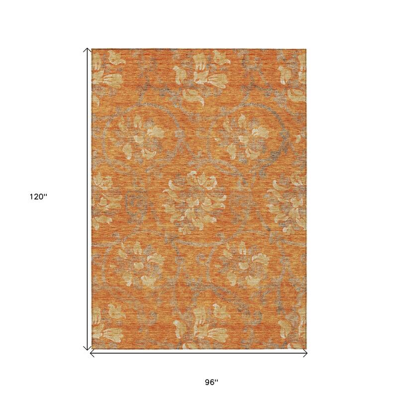 HomeRoots Floral Traditional Rectangle Outdoor Rug