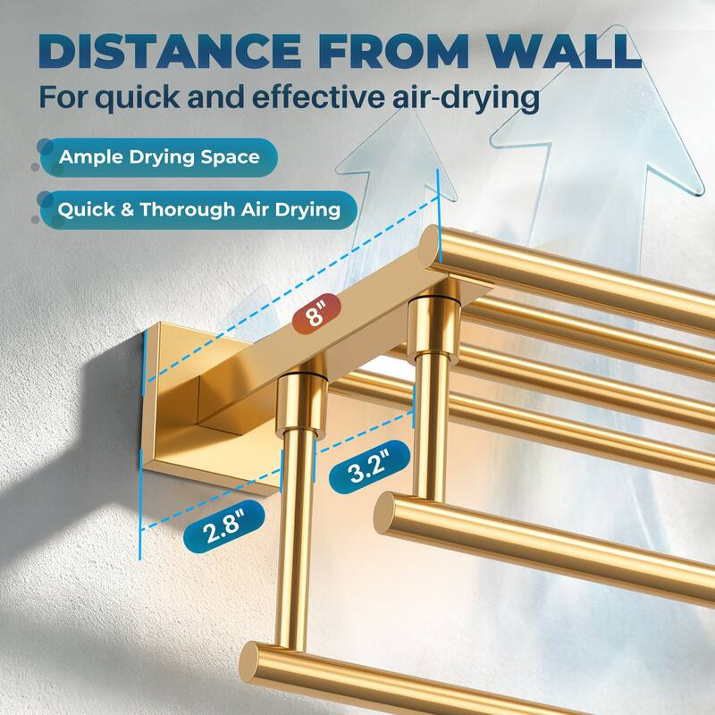WOWOW Two Towel Holders Wall mounted Towel Rack