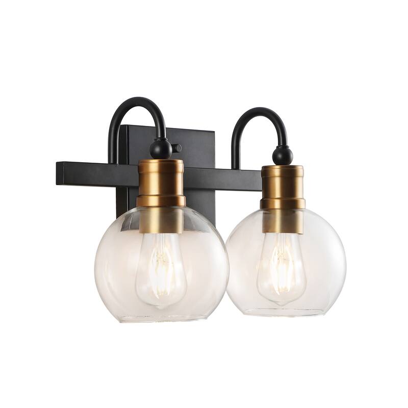 Kurtz Iron/Glass Rustic Vintage LED Vanity Light, by JONATHAN Y