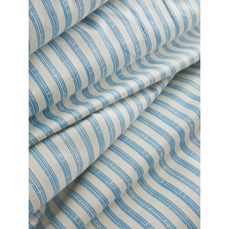 Printed Design Cotton Collection 400 Thread Count Navy Bamboo Strip Duvet Set