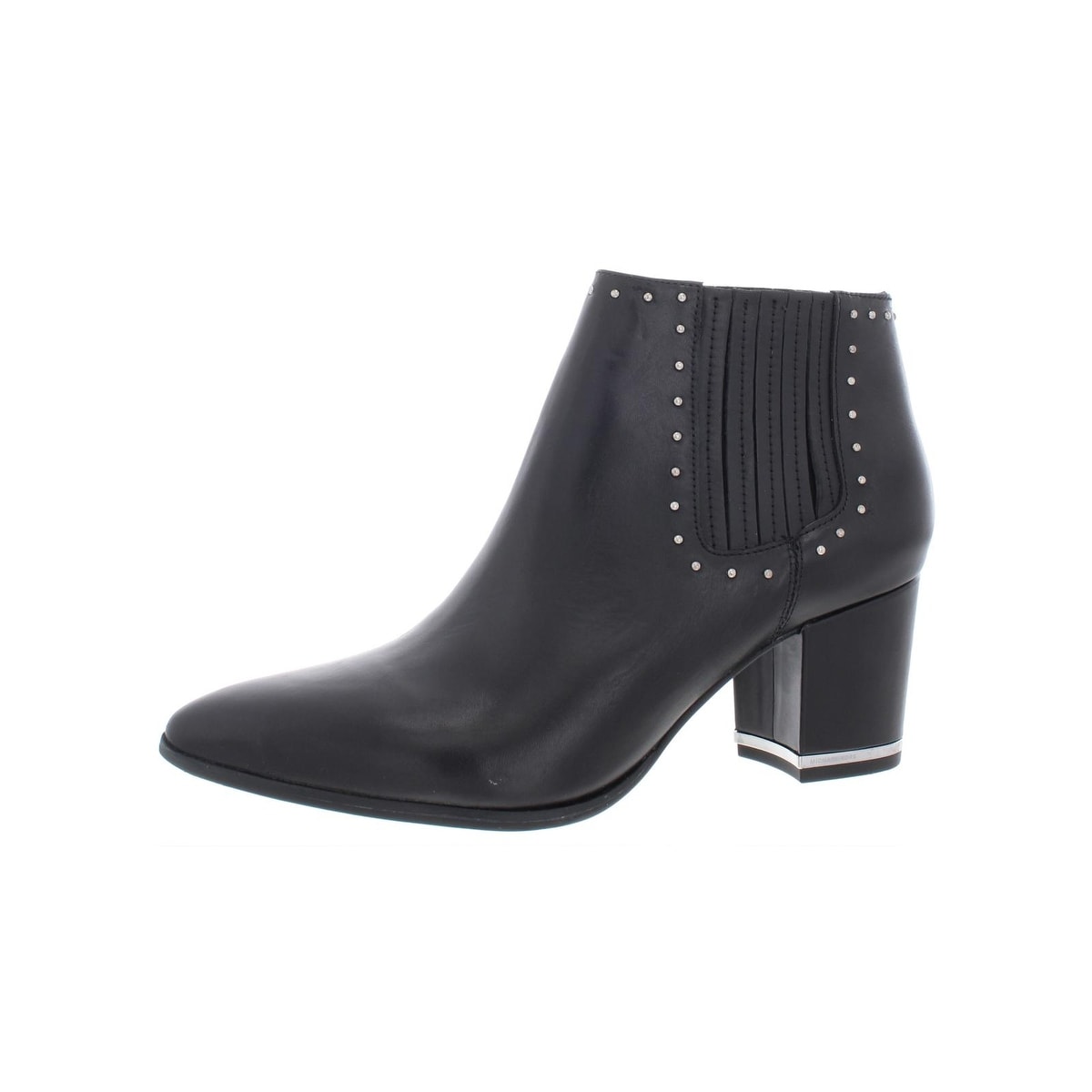 Shop Michael Michael Kors Womens Chelsea Boots Leather Studded Black 7 5 Medium B M Overstock 30764583
