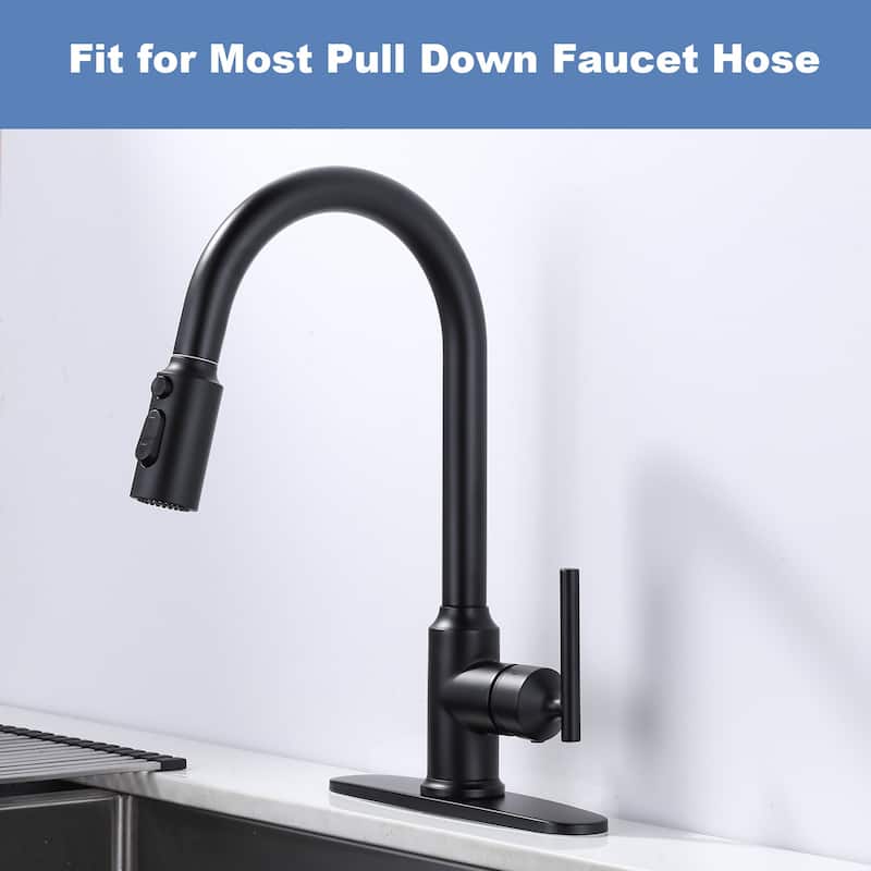WOWOW Stainless Steel Pull Down Kitchen Faucet Sprayer with 9 Adapters
