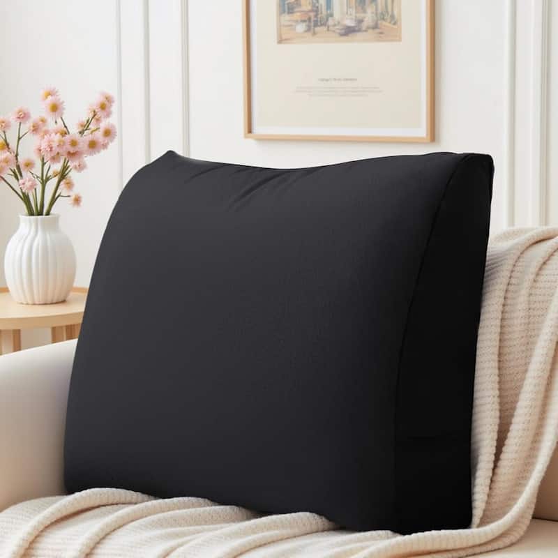 WOWMAX Headboard Wedge Reading Pillow Back Support - Black