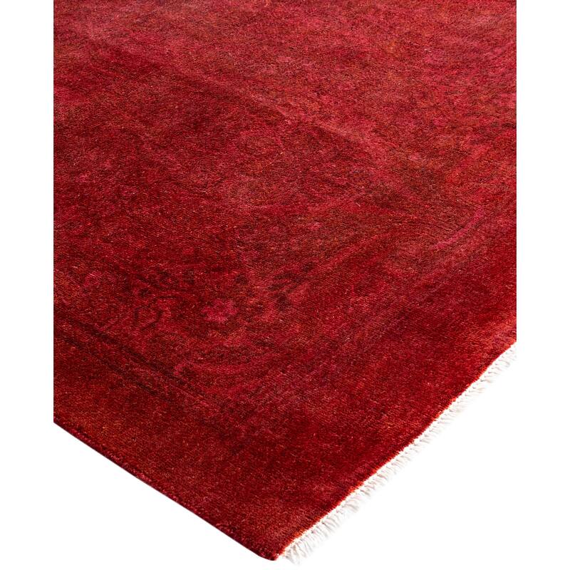 Overdyed One-of-a-Kind Hand-Knotted Area Rug - Red - 5' 0" x 7' 1"