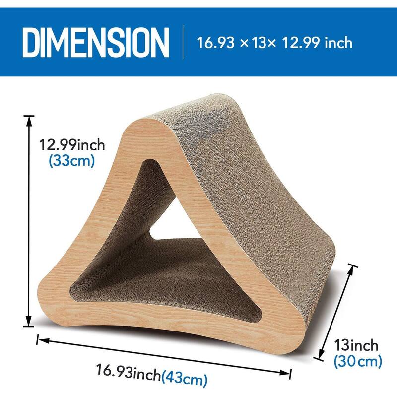 Scratch 3-Sided Triangle Cat Scratching Post Scratcher Cardboard - 16. 8 x 13x 12. 99 in