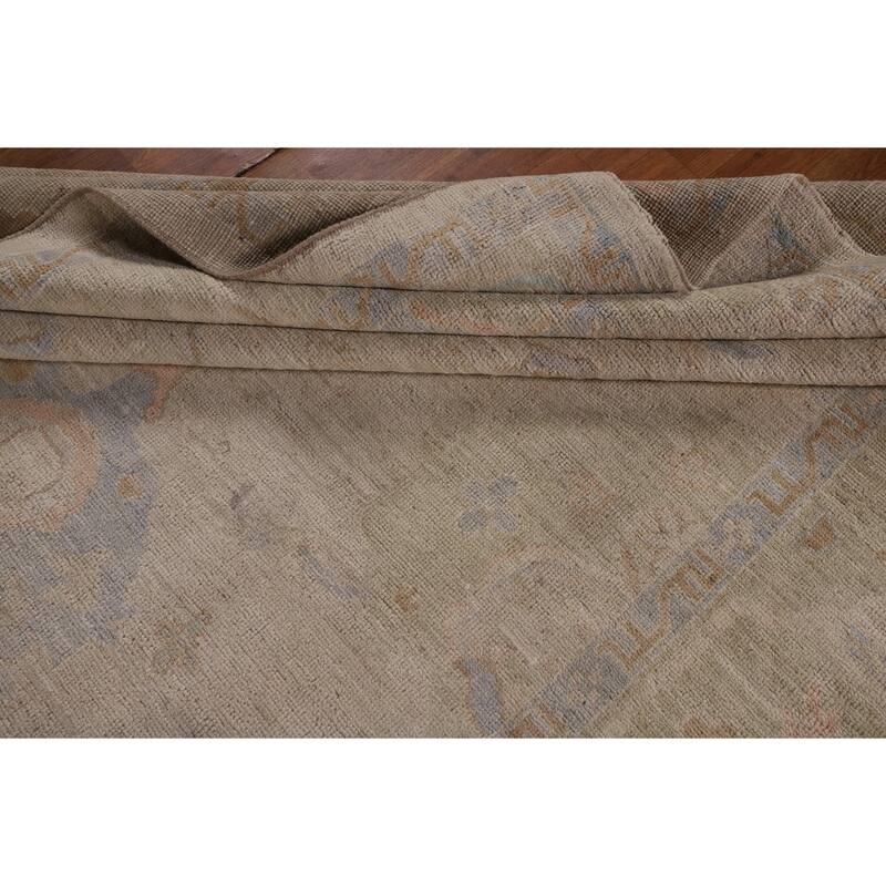 Earth Tone Oushak Turkish Area Rug Handmade Wool Carpet - 6'7"x 9'6"