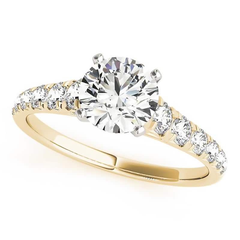 Auriya 14k Gold 1 4/5ctw Classic Moissanite Engagement Ring - Yellow - 5