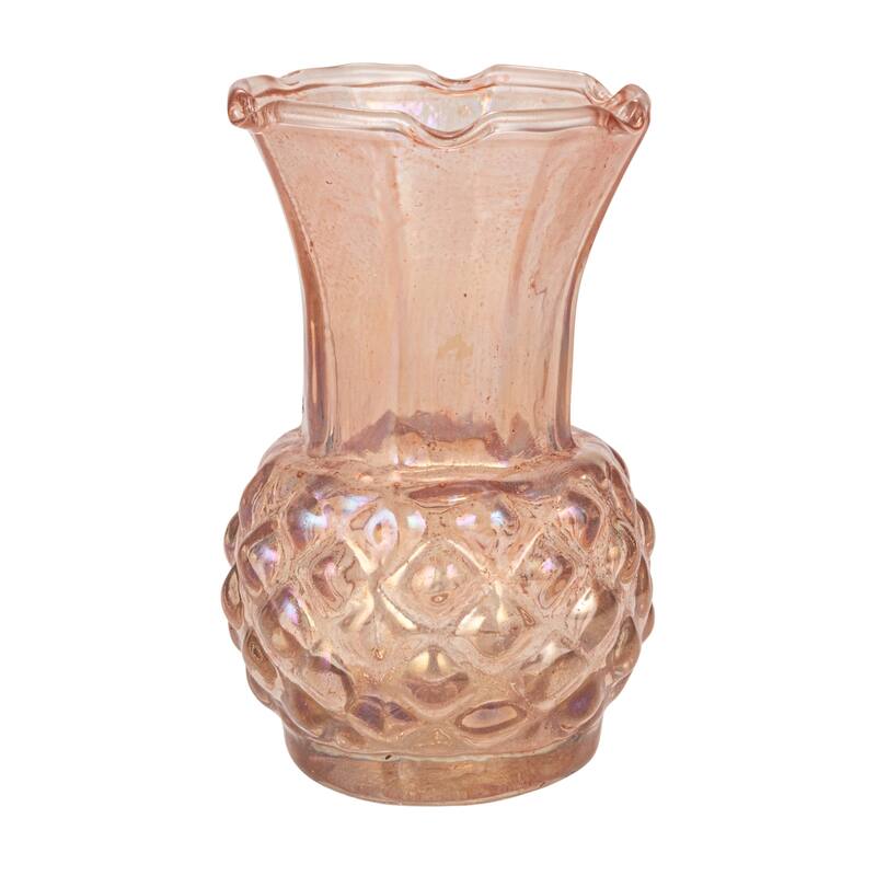 Debossed Reclaimed Glass Vases, Set of 4