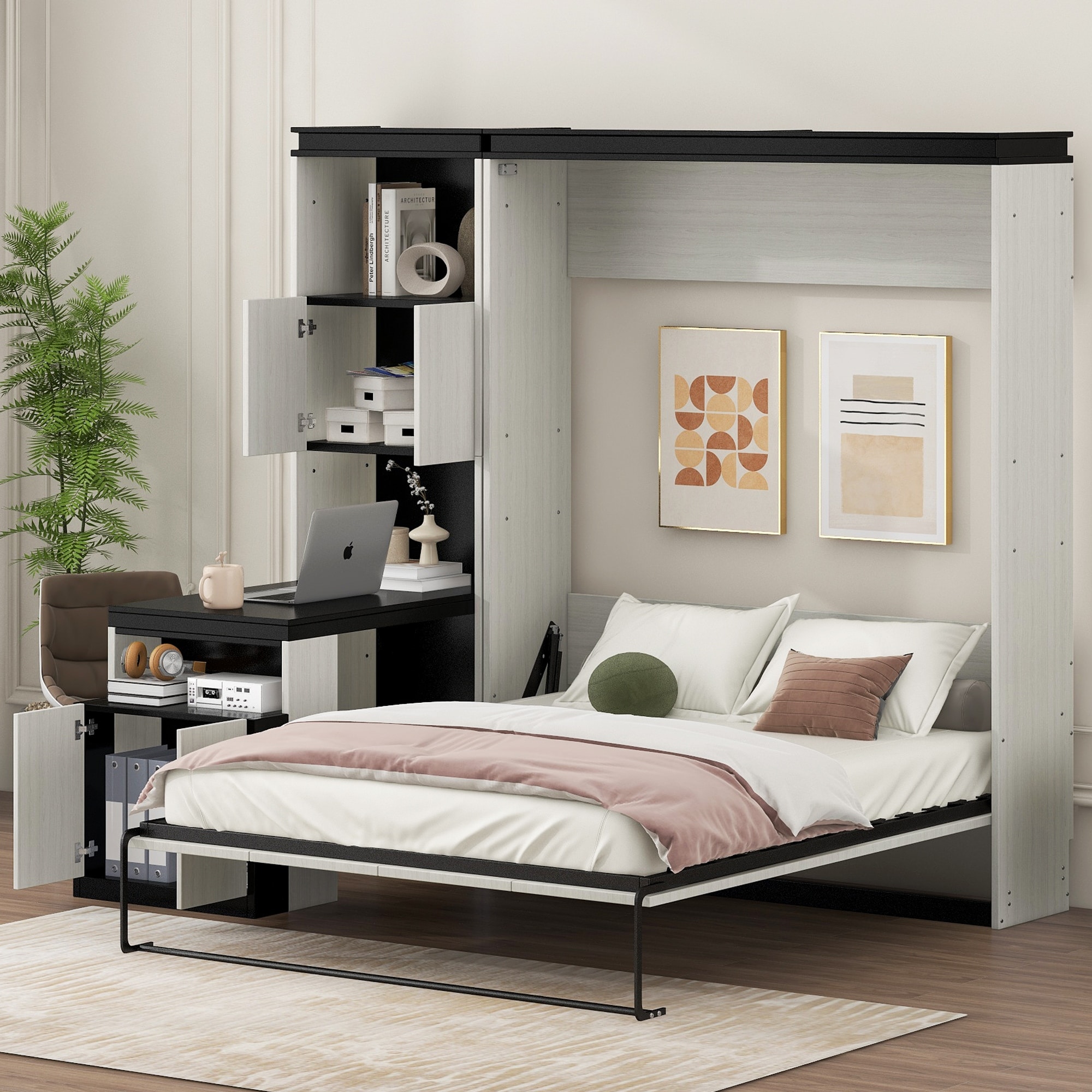 Murphy bed with folding desk sale