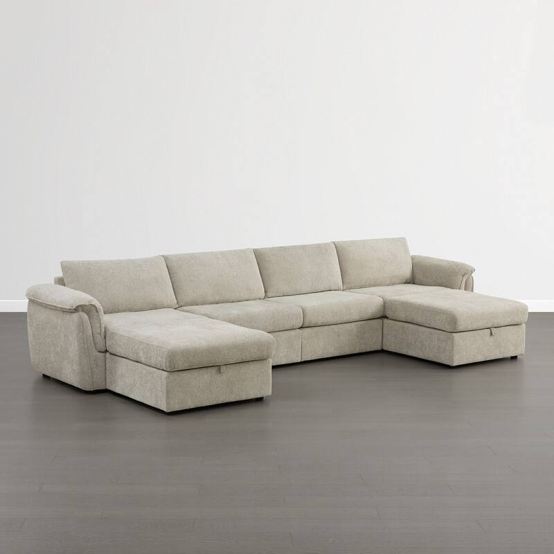 Spruce & Spring Modular Sectional Sofas with Optial Storage Console for Living Room