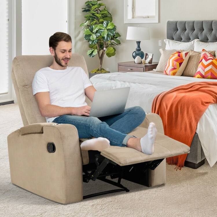 Recliner Chair Single Sofa Lounger with Arm Storage and Cup Holder for Living Room
