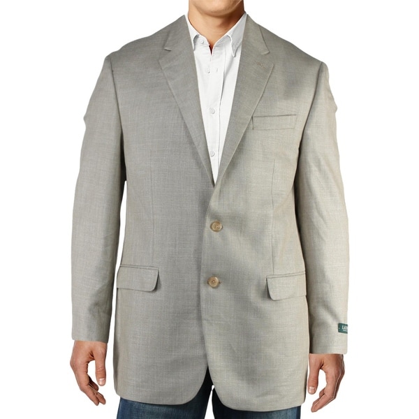 Shop Lauren Ralph Lauren Mens Two-Button Suit Jacket Linen Blend Notch ...