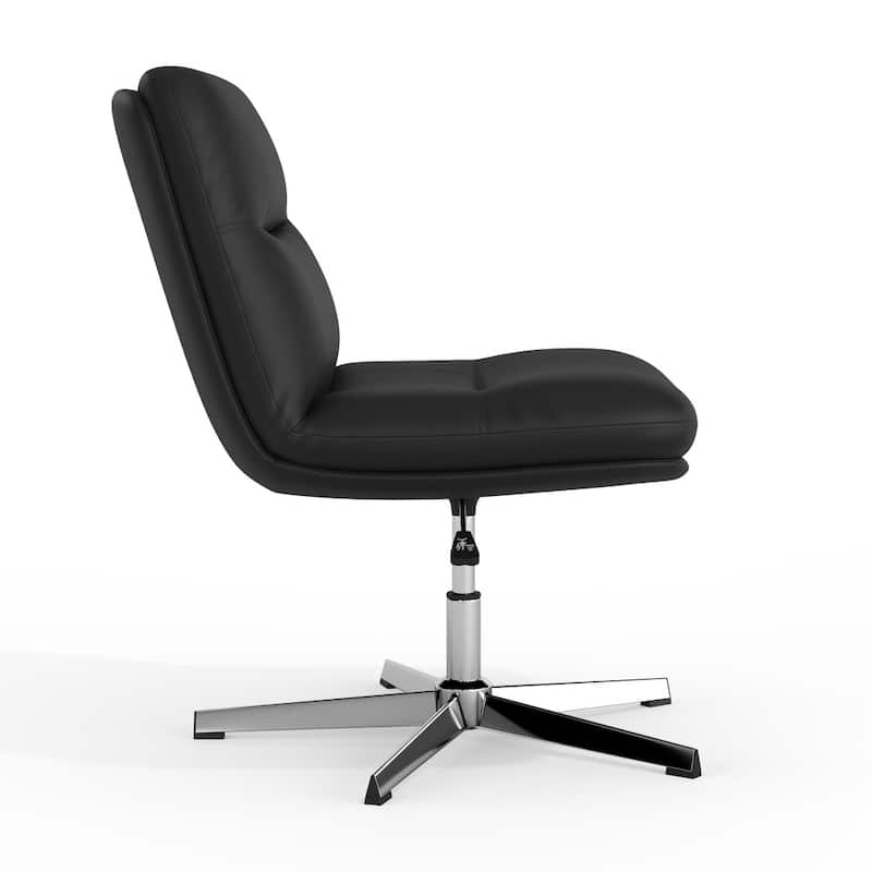 Commercial Wide Mid-Back Padded Upholstered Swivel Office Chair - 27.25"W x 27.25"D x 31.75" - 36.5"H