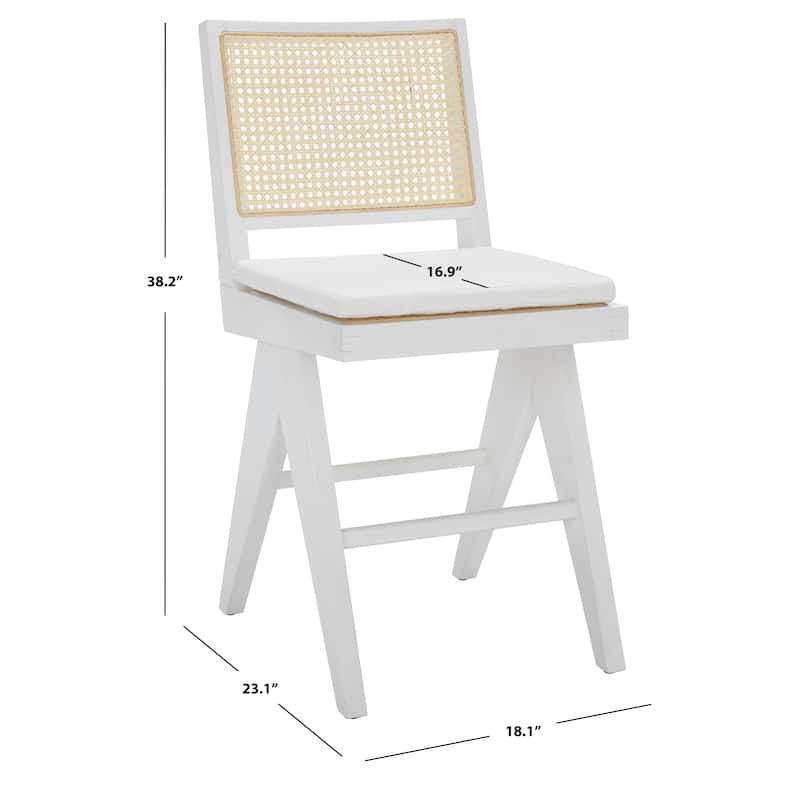 SAFAVIEH Couture Meine Rattan 22-inch Counter Stool - 18 In. W x 23 In. D x 38 In. H - 18Wx23Dx38H