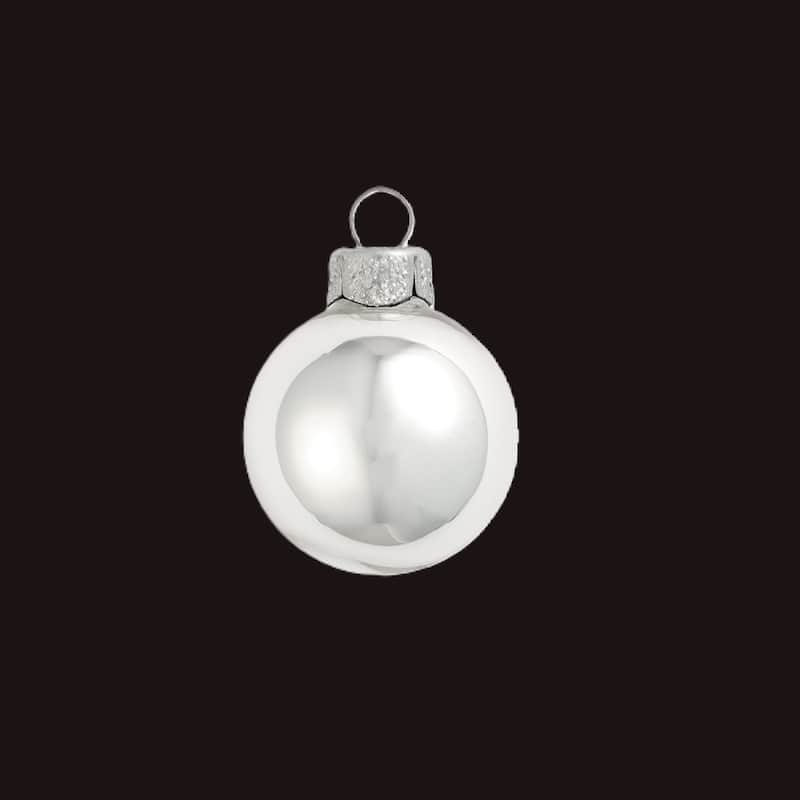 Shiny Finish Glass Christmas Ball Ornaments 4.75" (120Mm) Silver 4Ct