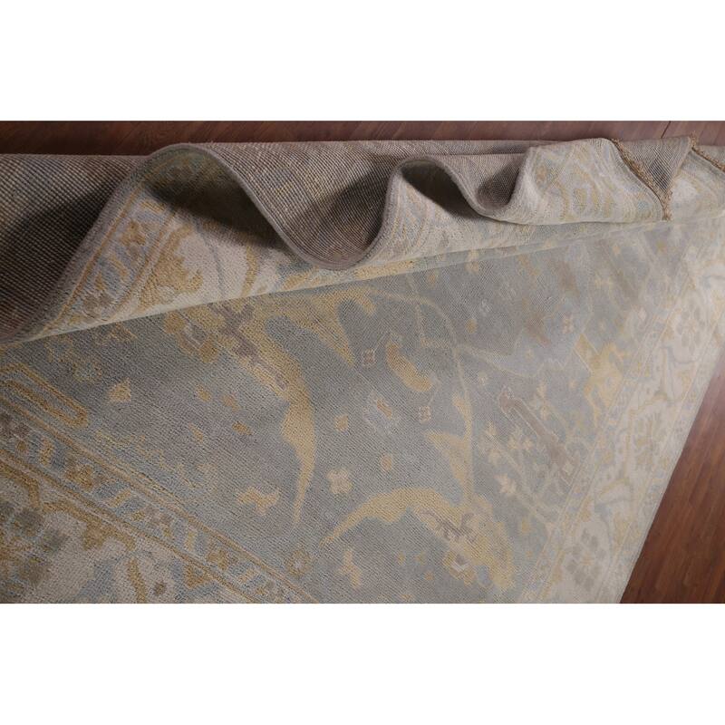 Gray Oushak Indian Area Rug Handmade Wool Carpet - 8'0"x 9'7"