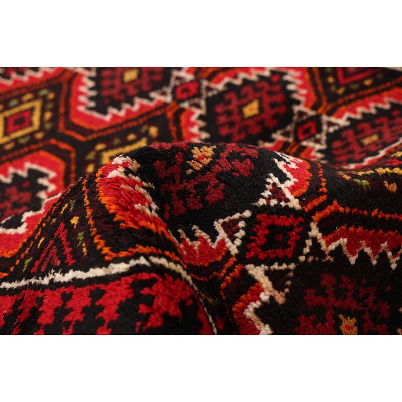 ECARPETGALLERY Hand-knotted Baluch Black, Red Wool Rug - 2'11 x 5'1