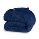 preview thumbnail 17 of 54, Faux Shearling Blanket Full/Queen - Dark Blue - Solid
