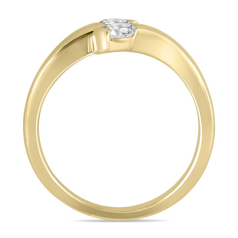 Marquee 1/2 Carat TW Two Stone Diamond Ring in 14K Yellow Gold
