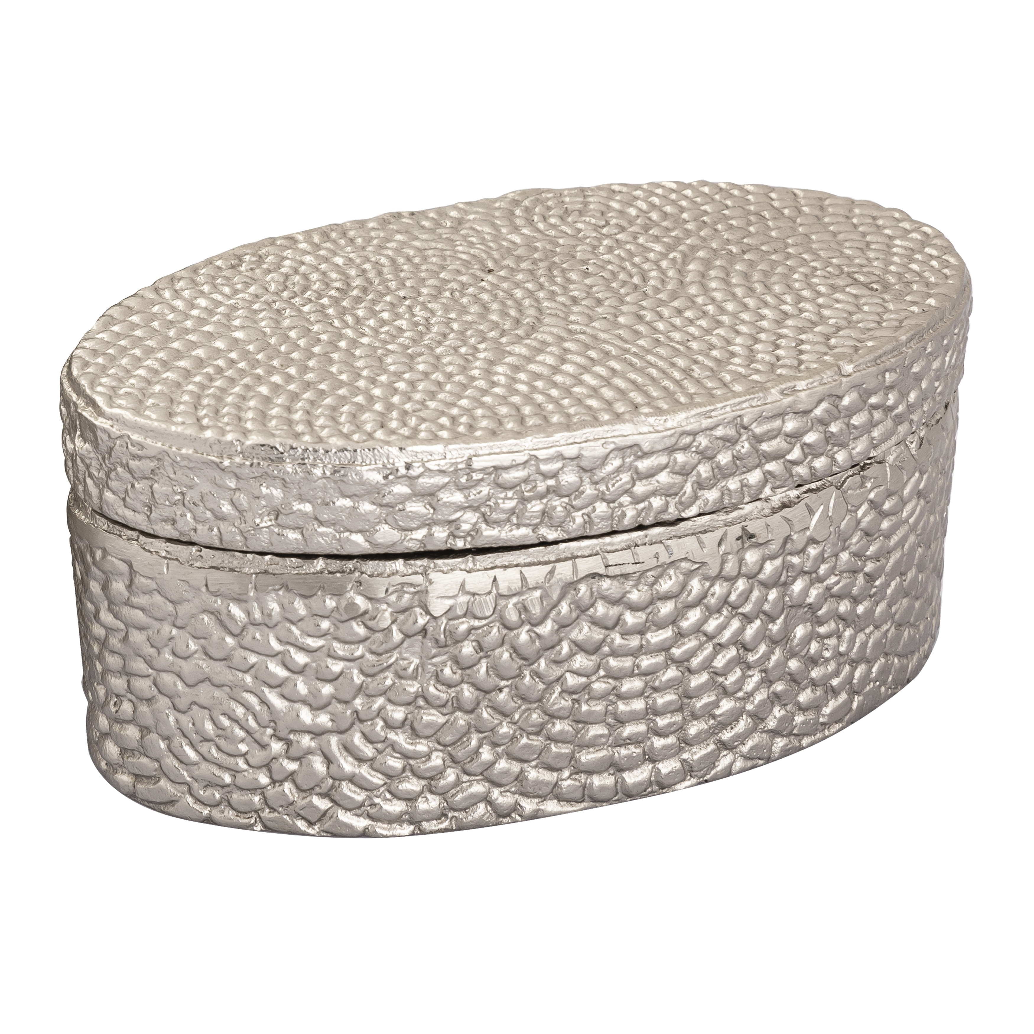 Elk Home Oval Pebble Antique Nickel Metal 9 Inch Wide Box