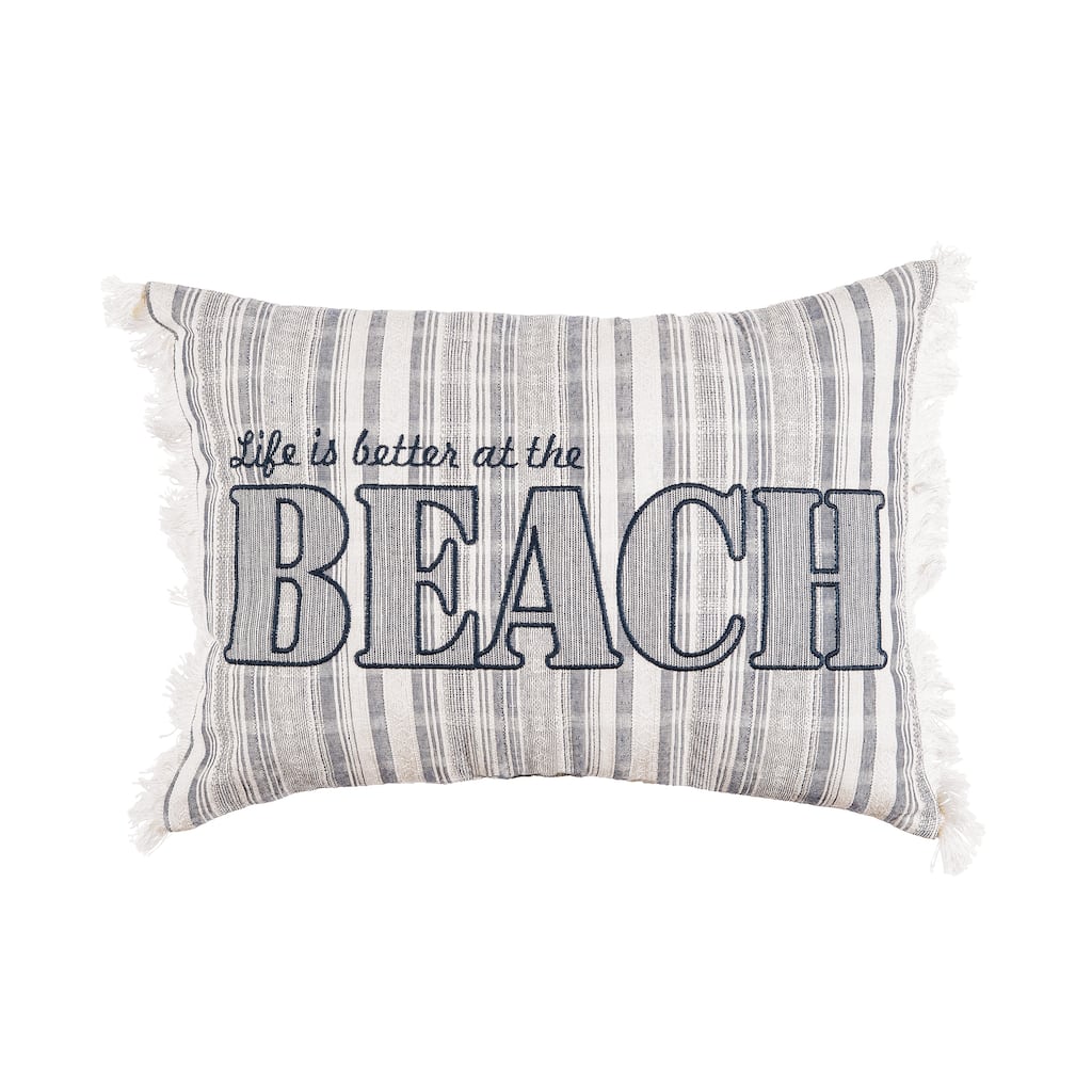 13" x 18" Beach Embroidered Throw Pillow