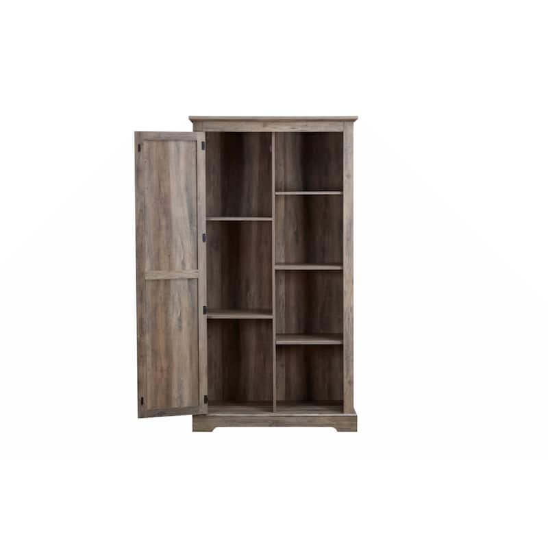 Tall Storage Cabinet Barn Door Storage Country Wood Rustic Farmhouse Pantry Cupboard Sliding Door