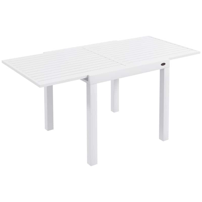 Aluminum Extendable Patio Dining Table for 6 People - 70.75"/35.5" L x 35.5"W x 29.5" H