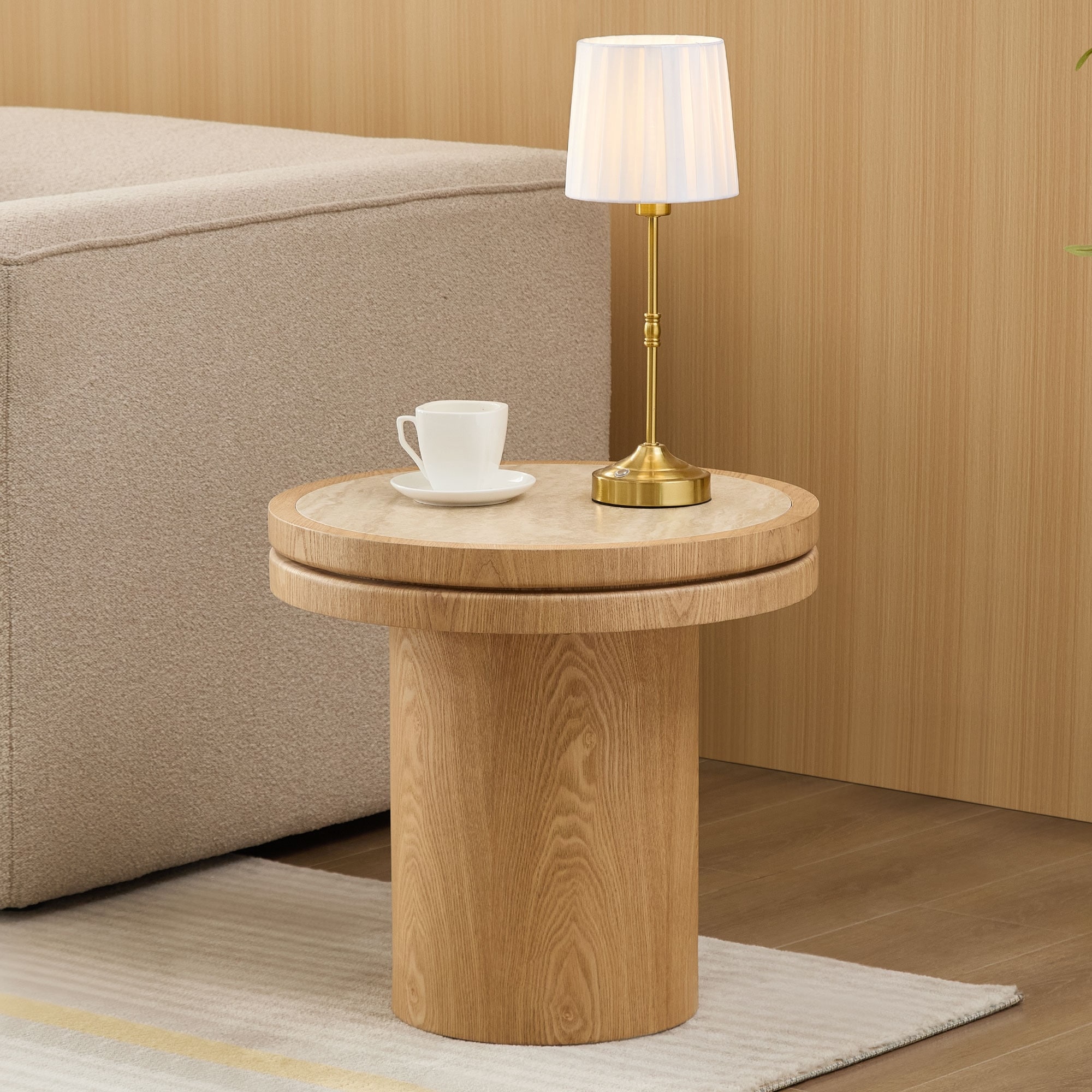 Rustic Side Table Sofa Table Center Table for Living Room, Natural Coffee Table Hallway Table Accent Table
