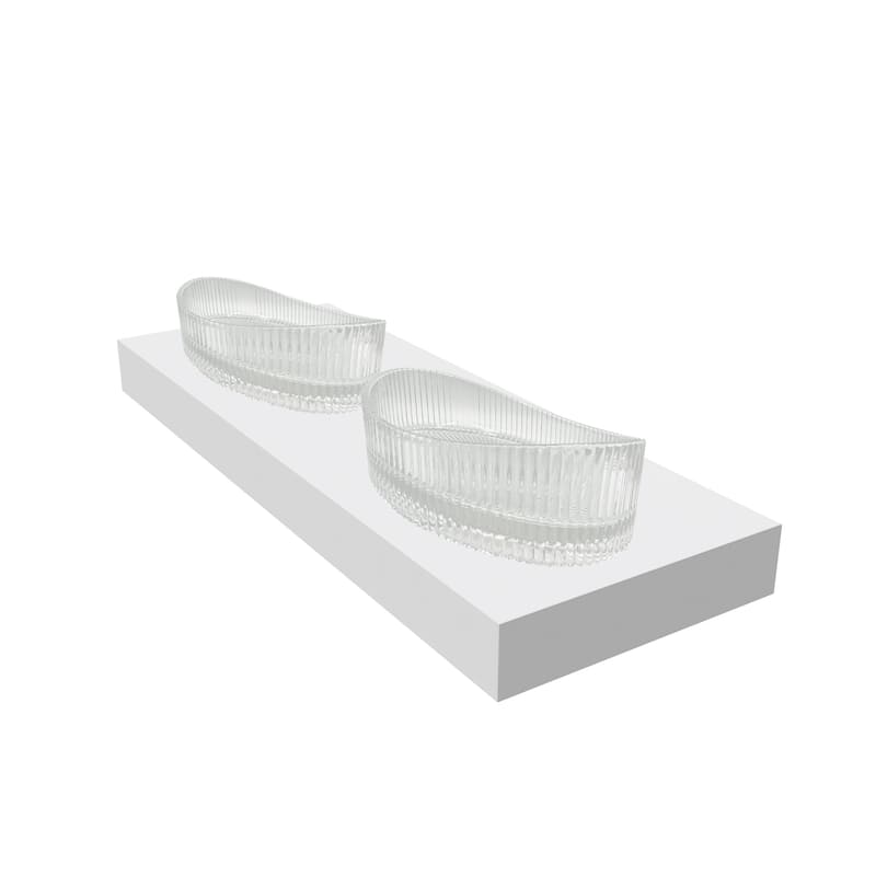 Decorative 20" Oval Crystal Vessel Sinks With White Base