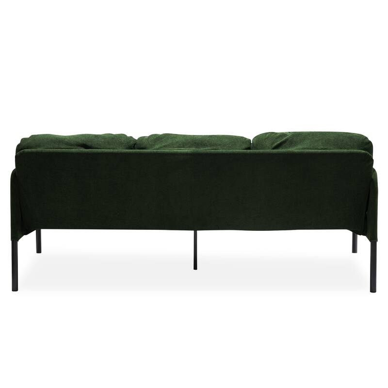 3 Seater Polyester Fabric Sofa, Modern Upholstered Sofa, Comfy Small Couches for Small Space Living Room, Bedroom, Office